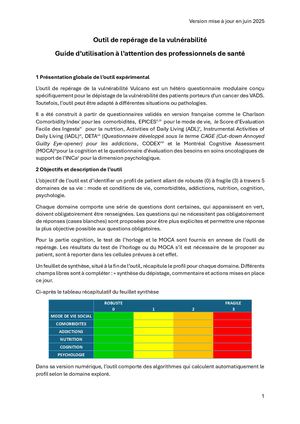 Guide D'utilisation Outil De Repérage De La Vulnérabilité