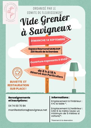 Flyer Vide Grenier Savigneux