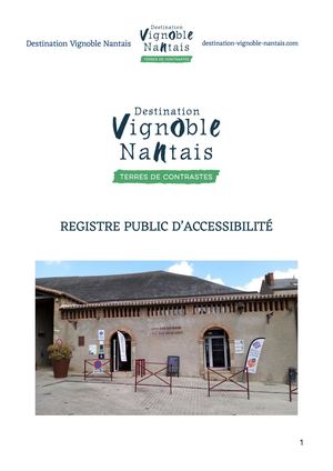 Registre public d’accessibilité - Destination Vignoble Nantais