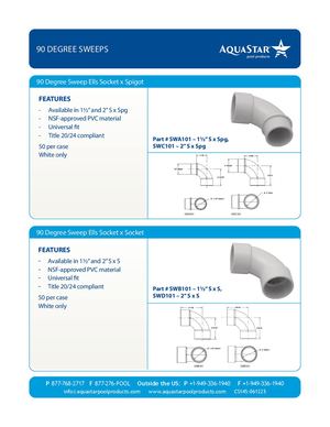SWA101 - 90 Degree Sweep Ells Socket X Spigot