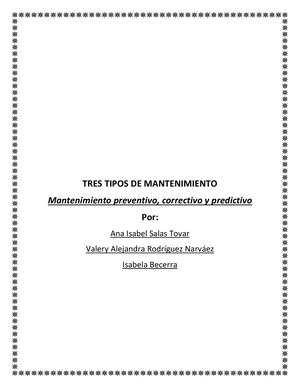 Tres Tipos De Mantenimiento Revista