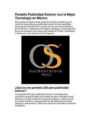 Pantalla Publicidad Exterior Con La Mejor Tecnología En México
