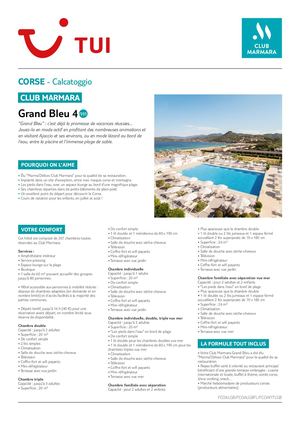 Descriptif Réduit Club Marmara Grand Bleu Corse