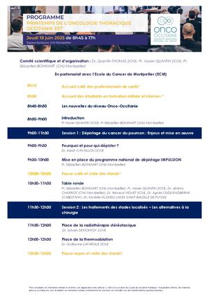 Programme Printemps De L'oncologie Thoracique Occitanie Est 2025