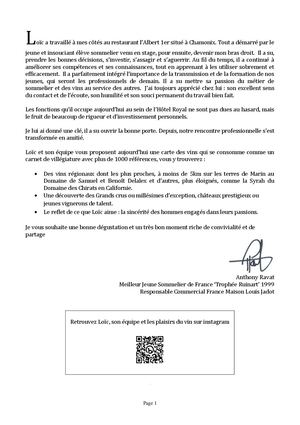 Carte Des Vins Les Fresques