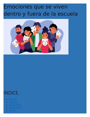 Emociones Que Se Viven Dentro Y Fuera De La Escuela