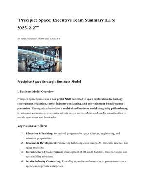 Precipice Space Executive Team Summary Ets Tsg 2025 2 27 (1)