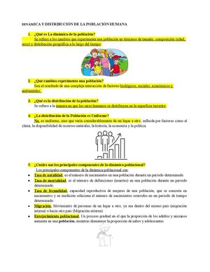 Dinámica Y Distribución De La Población Humana