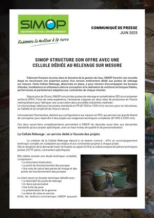 SIMOP structure son offre avec une cellule relevage sur mesure