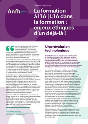 ANFH Bretagne - Evènement formation N°91 - La Formation à l'IA