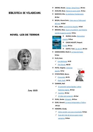 Novel.les de Terror 2025