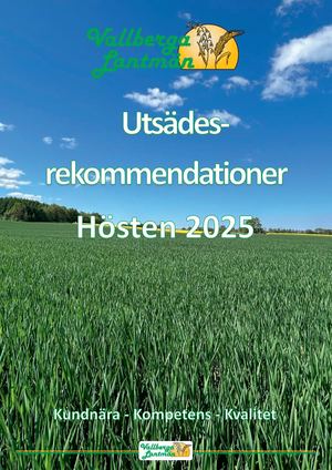 Utsädesrekommendationer Hösten 2025