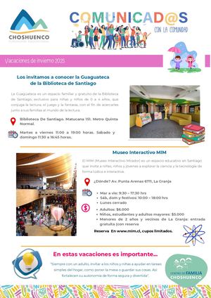 Comunicados en vacaciones