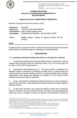 ???? Consejo De Estado Suspende Decreto de la Consulta Popular