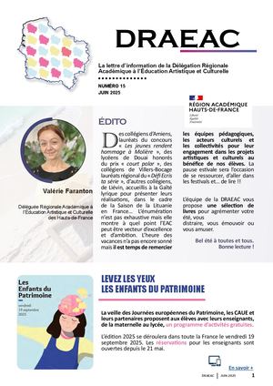 Lettre d'information de la DRAEAC des Hauts-de-France n°15