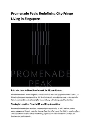 Promenade Peak Condo Brochure – District 15 Smart Living