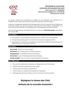 ProfVacataire Sciences Appliquees Coutances 2025 1