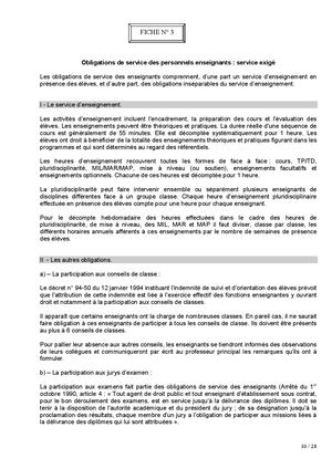 Fiche 03 : le service exigé