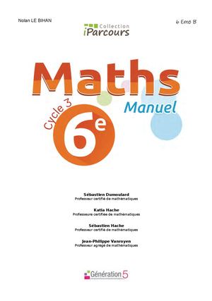 Manuel I Parcours 6eme