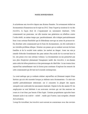 Dossier D'aide à La Production 2016, Travelers, Gabrielle Culand