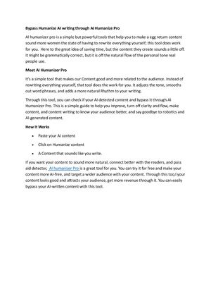 Bypass Humanize Ai Writing Through Ai Humanize Pro