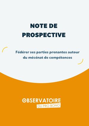 Note De Prospective : fédérer les parties prenantes