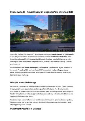 Explore Lydenwoods – CapitaLand Condo at Science Park Drive