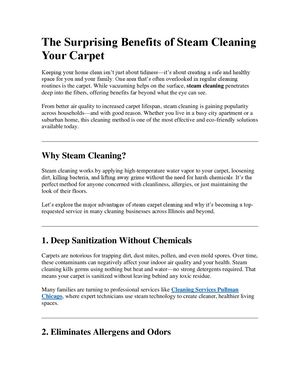 Calaméo - The Surprising Benefits Of Steam Cleaning Your Carpet