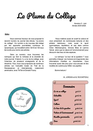La Plume du Collège Juin 2025