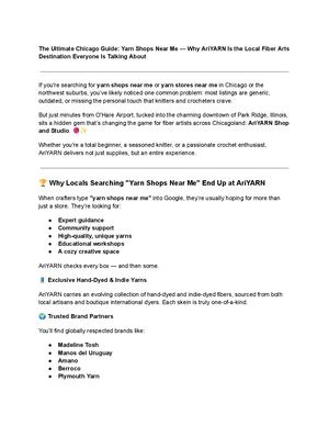 The Ultimate Chicago Guide Yarn Shops Near Me — Why Ari Yarn Is The Local Fiber Arts Destination Everyone Is Talking About