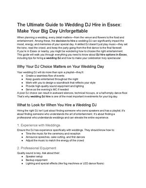 The Ultimate Guide To Wedding Dj Hire In Essex Make Your Big Day Unforgettable