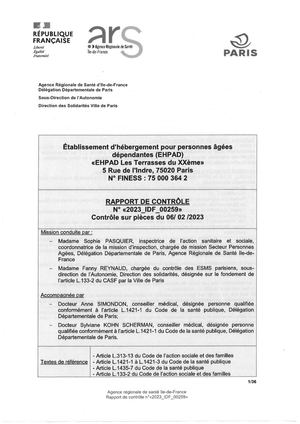 RP 750003642 EHPAD LES TERRASSES DU XXEME PARIS