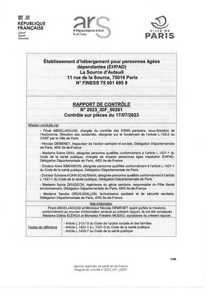 RP 750016958 EHPAD SOURCE D'AUTEUIL PARIS