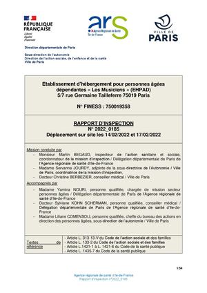 RP 750019358 EHPAD LES MUSICIENS PARIS