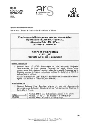 RP 750031098 EHPAD EDITH PIAF PARIS