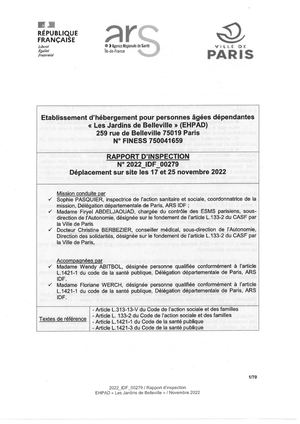 RP 750041659 EHPAD LES JARDINS DE BELLEVILLE PARIS