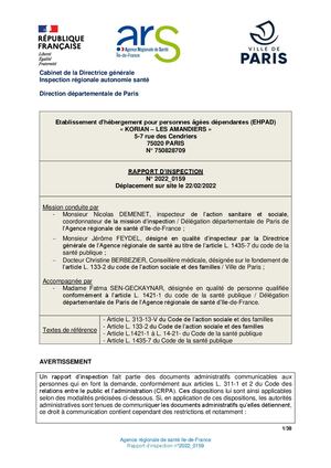 RP 750828709 EHPAD KORIAN LES AMANDIERS PARIS