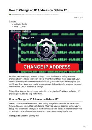 How To Change An Ip Address On Debian 12