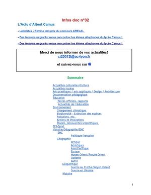 Infos Doc n°32 2024-2025