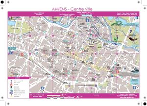 Plan du centre-ville d'Amiens avec index des rues