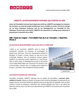 Lamotte, un développement national qui s’expose au SIMI - 27 novembre 2018