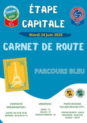 Bleu Carnet De Route Etape Capitale 25 Parcours Bleu