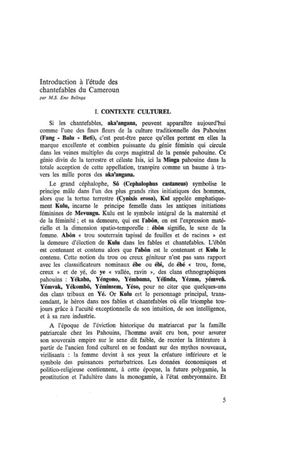 Introduction A L'Etude Des Chantefables Du Cameroun, Par Eno Belinga, In: Abbia, Num. 17 - 18, 1967