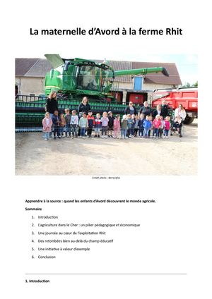 La Maternelle D'avord à La Ferme Rhit