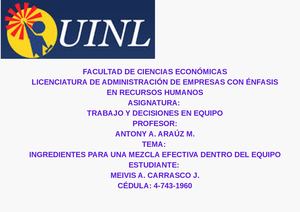 Ingredientes Para Una Mezcla Efectiva Dentro Del Equipo