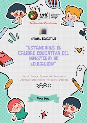 Manual Educativo de Estándares de calidad educativa del Ministerio de Educación