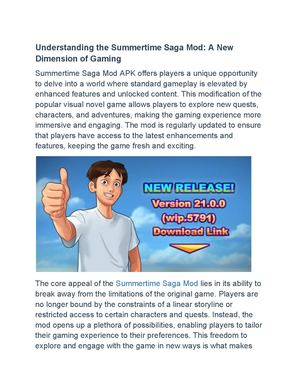 Summertime Saga Mod APK – Unlocked Adventures with Every Update