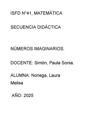 Secuencia Didáctica Numeros Imaginarios