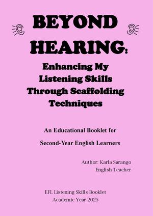 Booklet Listening And Scaffolding