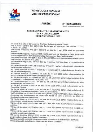 Arrêté Municipal 14 Juillet 2024